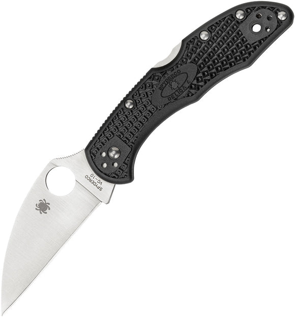 Spyderco Delica Lockback Stainless Folding Blade Black Handle Knife 11FPWCBK