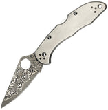 Spyderco Delica 4 Lockback Damascus Folding Blade Titanium Handle Knife 11TIPD