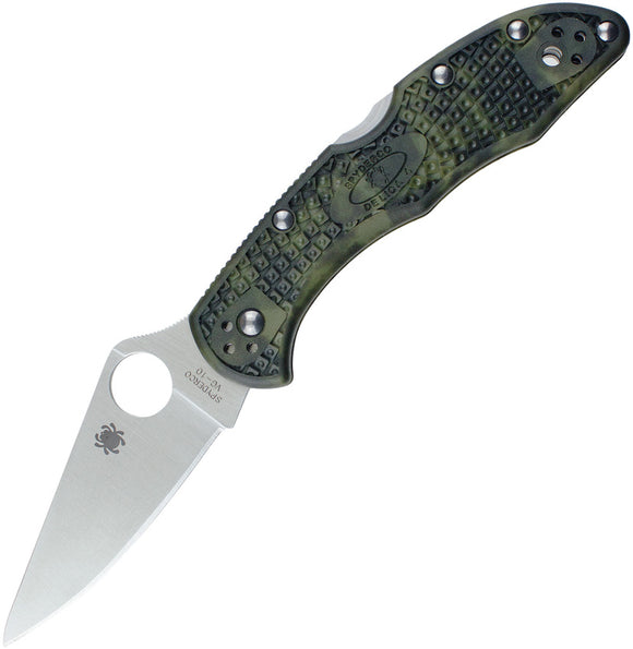 Spyderco Delica 4 Lockback Zombie Green FRN Handle Folding Blade Knife 11ZFPGR