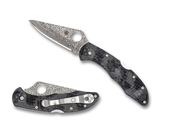 Spyderco Delica Zome Damascus Limited Edition Folding Pocket Knife 11zpgyd
