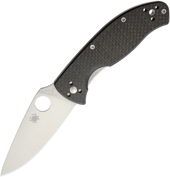 Spyderco Tenacious Folding Black Carbon Fiber Pocket Knife Reversible 122CFP