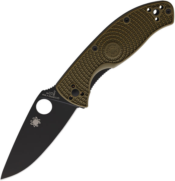 Spyderco Tenacious OD Green LWT Linerlock Black Blade Folding Knife 122podbk