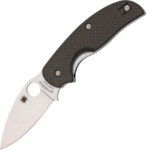 Spyderco Sage Linerlock Black Carbon Fiber Handle Folding Blade Knife 123CFP