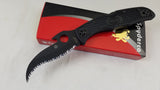Spyderco Matriarch 2 Lockback Folding Serrated Blade Black Handle Knife 12SBBK2W