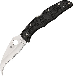 Spyderco Matriarch 2 Lockback Folding Serrated Blade Black FRN Knife 12SBK2