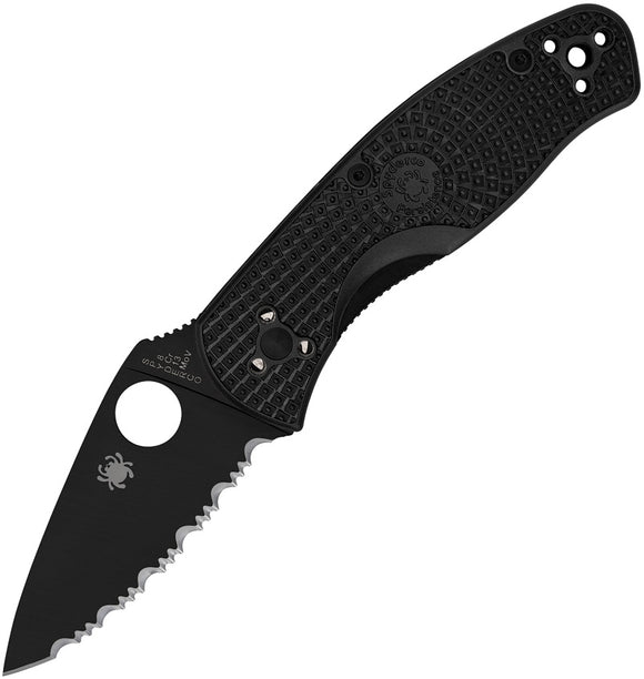 Spyderco Persistence Lightweight Pocket Knife Black FRN Folding Serrated 136SBBK