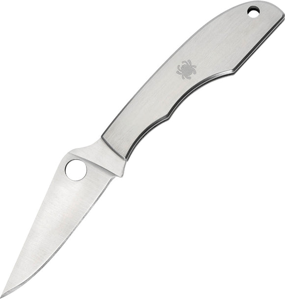 Spyderco Grasshopper Stainless Handle Full-Flat Ground Folding Blade Knife 138P