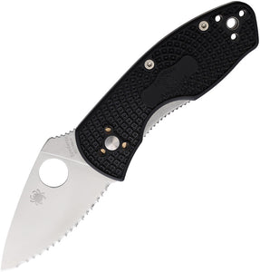 Spyderco Ambitious Lightweight Linerlock Black FRN Folding Serrated Knife 148SBK