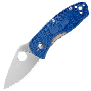 Spyderco Ambitious Lightweight Linerlock Blue FRN Folding Serrated Knife 148SBL