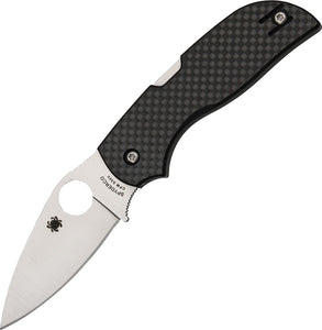 Spyderco Chaparral Lockback Folding Blade Black Carbon Fiber Handle Knife 152CFP