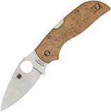 Spyderco Chapparal Lockback Bird's Eye Maple Handle Stainless Knife 152WDP