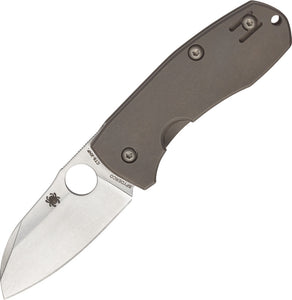 Spyderco Techno 2 New Titanium Dark Gray Handle Stainless Folding Knife 158TIP2