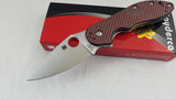 Spyderco Domino Red Weave Titanium Framelock Folding Blade Knife 172CFRDTIP