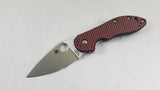 Spyderco Domino Red Weave Titanium Framelock Folding Blade Knife 172CFRDTIP