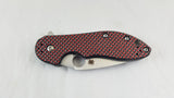 Spyderco Domino Red Weave Titanium Framelock Folding Blade Knife 172CFRDTIP