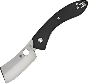 Spyderco Roc Folder Linerlock Black G10 Handle Folding Cleaver Blade Knife 177GP