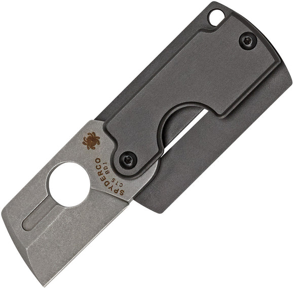 Spyderco Dog Tag Slip Joint Gen 4 Black Aluminum Handle Folding Knife 188ALP