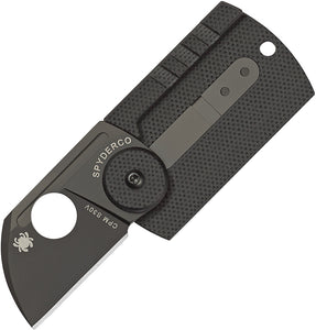 Spyderco Dog Tag Non-Locking Folder Black Titanium Folding Blade Knife 188CFBBKP