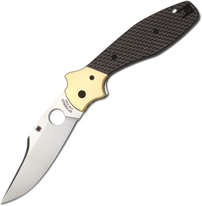 Spyderco Schempp Bowie Linerlock Folding Blade Carbon Fiber & G10 Knife 190CFP