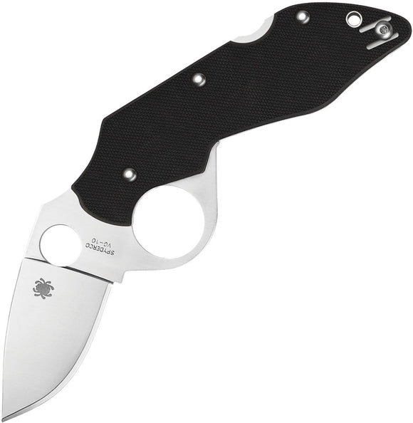 Spyderco Introvert Lockback Stainless Folding Blade Black G10 Handle Knife 206GP