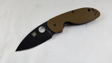 Spyderco Efficient Brown Linerlock Black Leaf Shaped Folding Knife 216GPBNBK