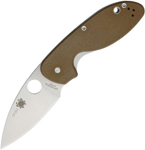 Spyderco Efficient Brown Linerlock Stainless Leaf Shaped Folding Knife 216GPBN