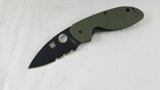 Spyderco Efficient Linerlock Green G10 Black Serrated Folding Knife 216GPSGRBK