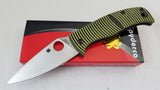 Spyderco Caribbean Salt Leaf Compression Black Yellow G10 Folding Knife 217GP