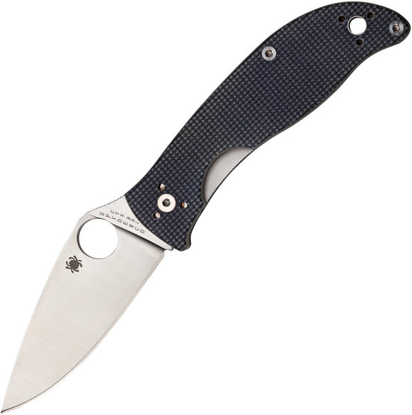 Spyderco Polestar Gray G10 Handle Stainless Satin Folding Blade Knife 220GPGY