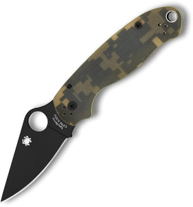 Spyderco Para Military Folding Knife Black Blade Digi Camo G10 Handle 223GPCMOBK