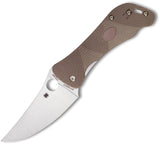 Spyderco Hundread Pacer Linerlock Satin Folding Blade Tan G10 Handle Knife 225GP