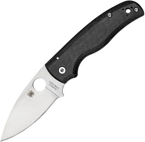 Spyderco Shaman Compression Lock Satin Folding Blade Black Handle Knife 229GP