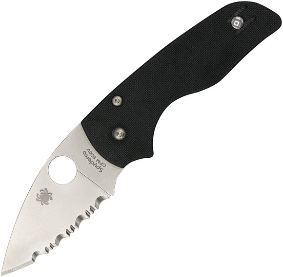 Spyderco Lil' Native Stainless CPM S30V Black G10 Serrated Folding Knife 230GS