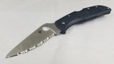 Spyderco Endela Lockback Serrated VG 10 Black Folding Knife 243SBK