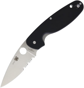 Spyderco Emphasis Linerlock Black Folding 8Cr13MoV Serrated Pocket Knife 245GPS