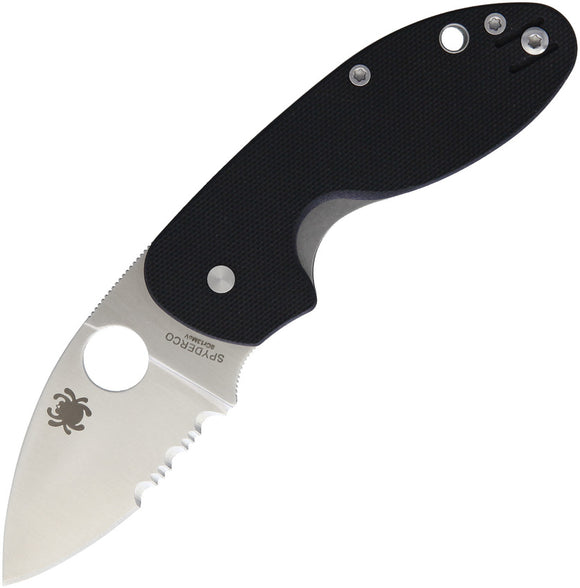 Spyderco Insistent Linerlock Black Folding 8Cr13MoV Serrated Pocket Knife 246GPS