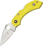 Spyderco Dragonfly 2 Lockback Stainless Folding Blade Yellow Handle Knife 28PYL2