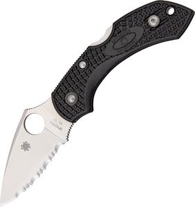 Spyderco Dragonfly 2 Lockback Folding Serrated Blade Black Handle Knife 28SBK2