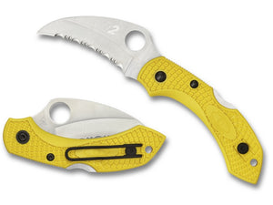 Spyderco Dragonfly 2 Salt Serrated Lockback Folding Yellow Knife 28SYL2HB