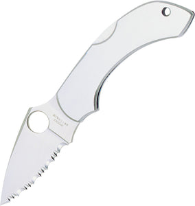 Spyderco Dragonfly Lockback Folding Serrated Blade Stainless Handle Knife 28S