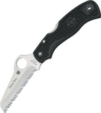 Spyderco Rescue Lockback 79mm Black Handle Folding Serrated Blade Knife 45SBK