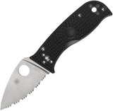 Spyderco Lil Temperance 3 Lightweight Black FRN Folding Serrated Knife 69SBK3