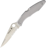 Spyderco Police Model Lockback Folding Serrated Blade Stainless Handle Knife 7PS