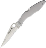 Spyderco Police Model Lockback Folding Serrated Blade Stainless Handle Knife 7S