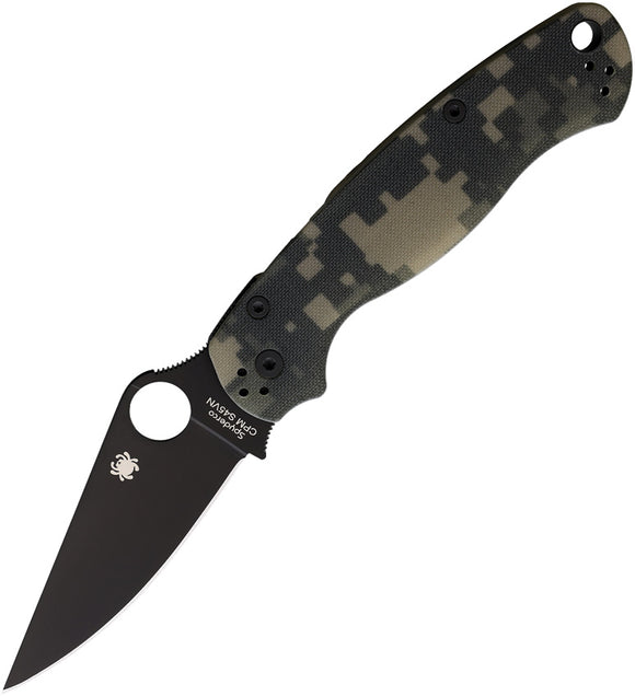 Spyderco Para-Military 2 Comp Lock Black Folding Blade Digital Camo Handle Knife  OPEN BOX