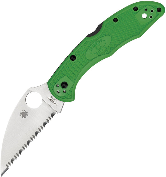 Spyderco Salt 2 Green Serrated Lockback Folding Knife 88fswcgr2