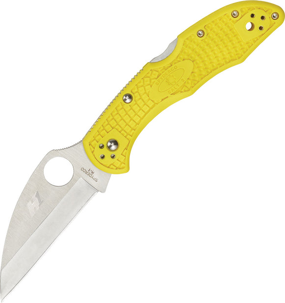 Spyderco Salt 2 Lockback Yellow FRN Handle H1 Steel Plain Folding Knife 88PWCYL2