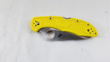 Spyderco Salt 2 Satin H1 Steel Folding Blade Yellow FRN Handle Knife 88PYL2