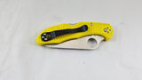 Spyderco Salt 2 Satin H1 Steel Folding Blade Yellow FRN Handle Knife 88PYL2