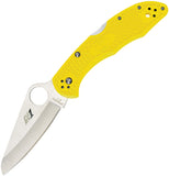 Spyderco Salt 2 Satin H1 Steel Folding Blade Yellow FRN Handle Knife 88PYL2